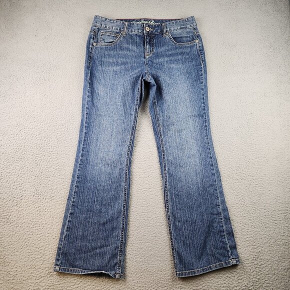 Tommy Hilfiger Freedom Boot Jeans Women's 12 Regular Blue Mid Rise Stretch Denim - Picture 1 of 8